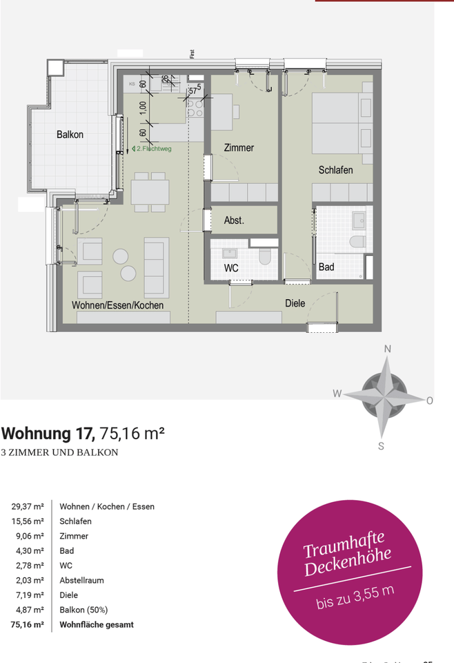 Immobilie in Gechingen - Traumhaftes Penthouse mit 3,55 m hohen Decken in Gechingen - Bild 0