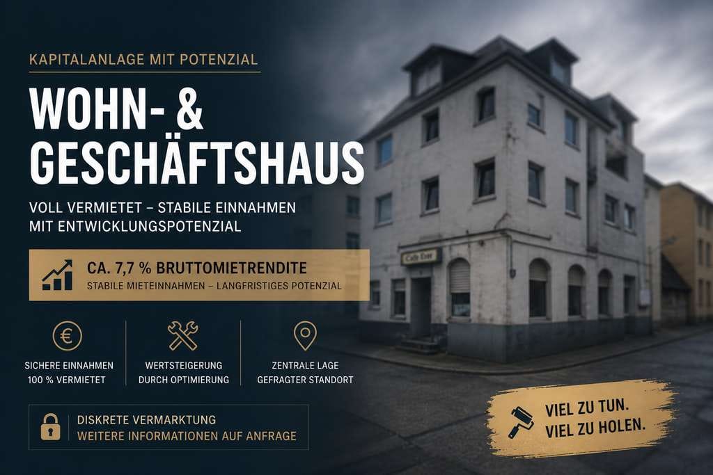 Immobilie in Bad Kreuznach - Wohn- und Geschäftshaus in Bad Kreuznach – ca. 7,7 % Rendite – voll vermietet - Bild 0