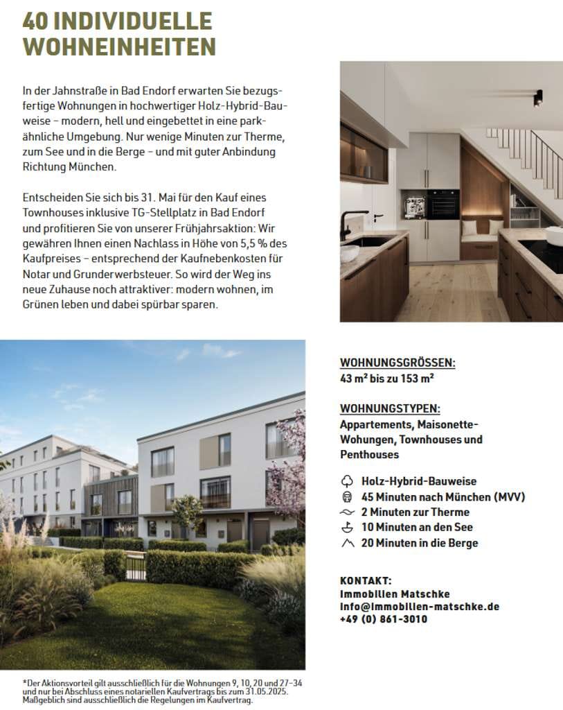 Immobilie in Bad Endorf - Spring Special: Bezugsfertige moderne Eigentumswohnung mit top Infrastruktur - Bild 1
