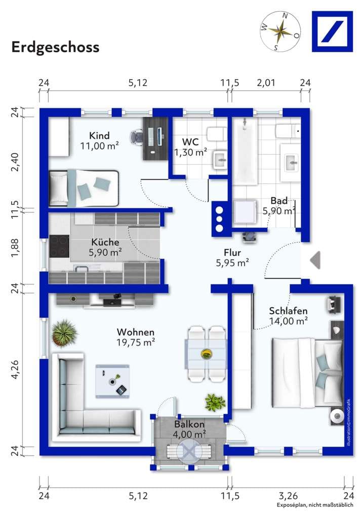 Immobilie in Sersheim - Kapitalanlage im Ortskern – 3-Zimmer-Wohnung mit TG-Stellplatz - Bild 4
