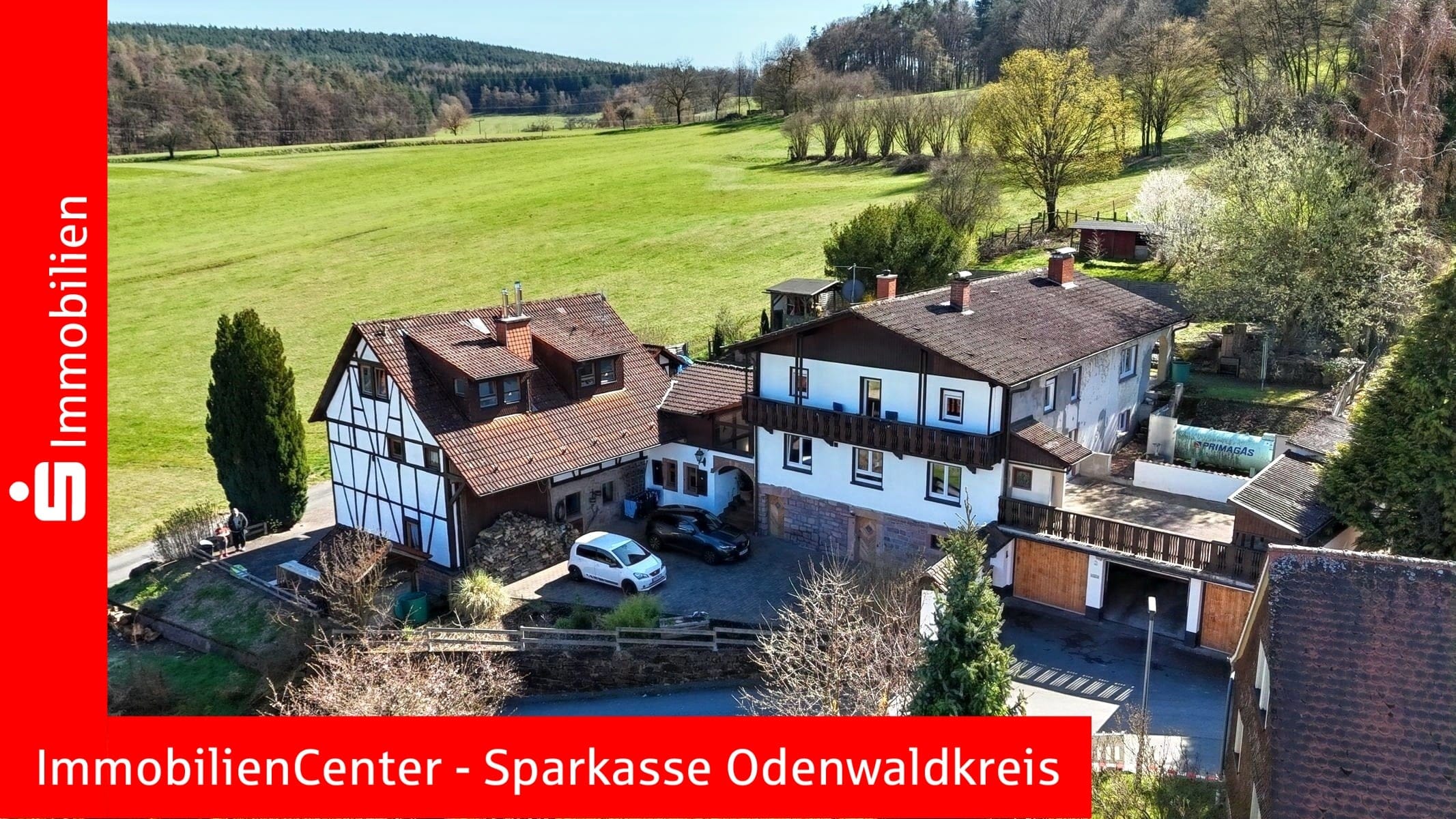 Immobilie in Michelstadt - Traumlage am Feldrand. Landleben pur. Einfamilienhaus mit Nebengebäude und Garagen - Bild 0