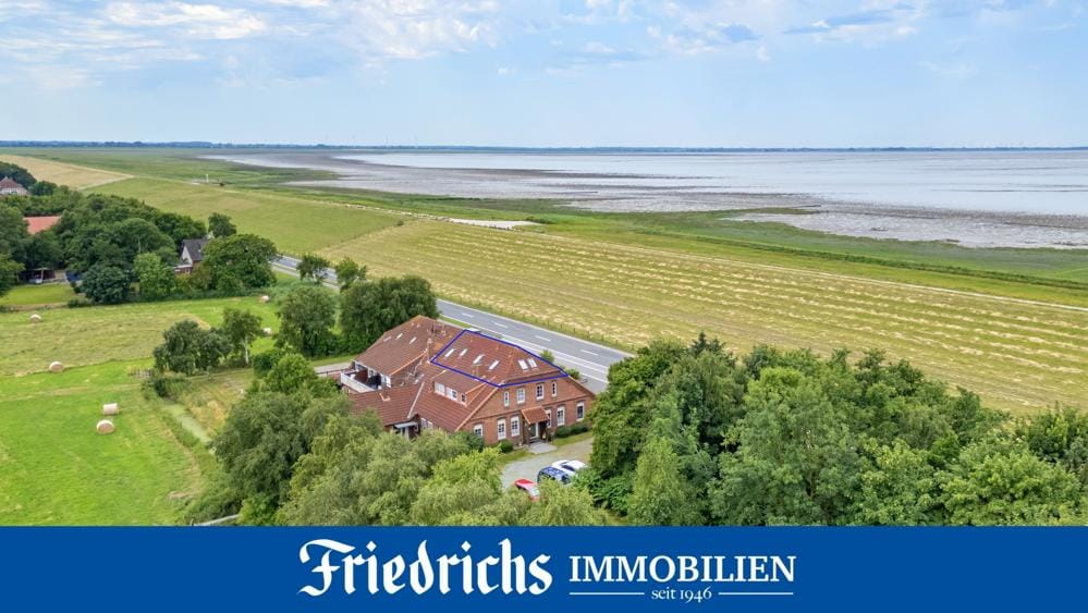 Immobilie in Jade - Attraktive und möblierte 3-Zimmer-Ferienwohnung, Nähe Nordsee in ländlicher Lage direkt am Jadebusen - Bild 0