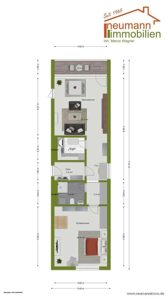 Immobilie in Bad Hönningen - Loge über dem Rhein: 2-Zimmer-Balkonwohnung – perfekt für Singles & Paare - Bild 1