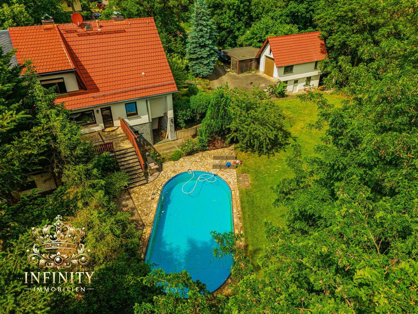 Immobilie in Colditz - Doppelhaushälfte mit Schlossblick, Pool und ca. 1.000 m² Grundstück in Colditz - Bild 0