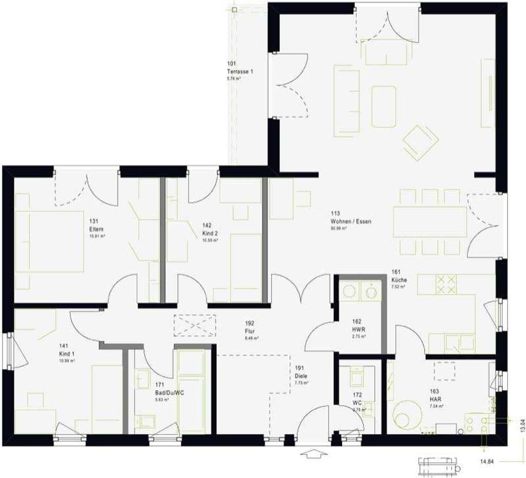 Immobilie in Warrenzin - schöner Bungalow mit überdachter Terrasse - Grundstück vorhanden - Bild 1