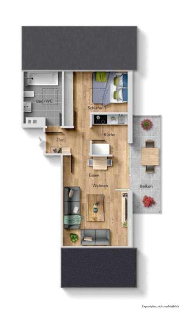 Immobilie in Tübingen - Exklusives Angebot! Stilvolle 2 Zimmer-Wohnung in herrlicher Wohnlage! - Bild 2