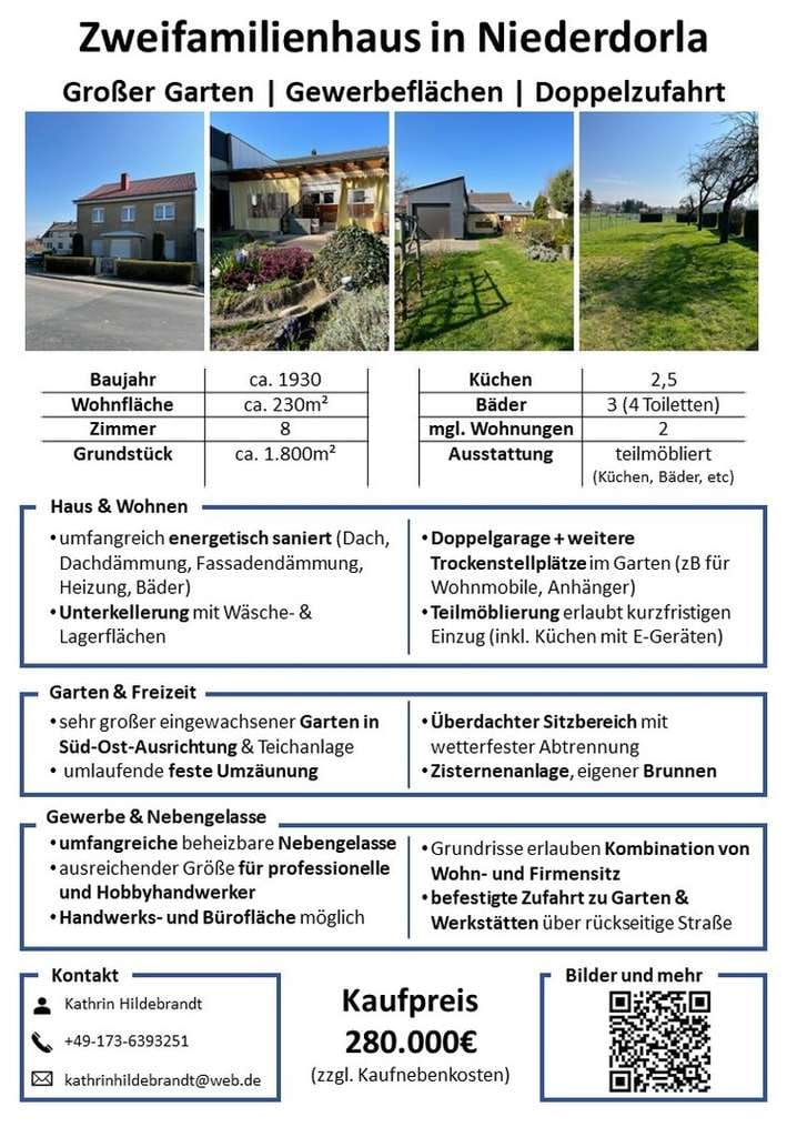Immobilie in Vogtei - Ein- bis Zweifamilienhaus mit großem Garten, Gewerbeflächen, Doppelzufahrt & Garagen - Bild 1