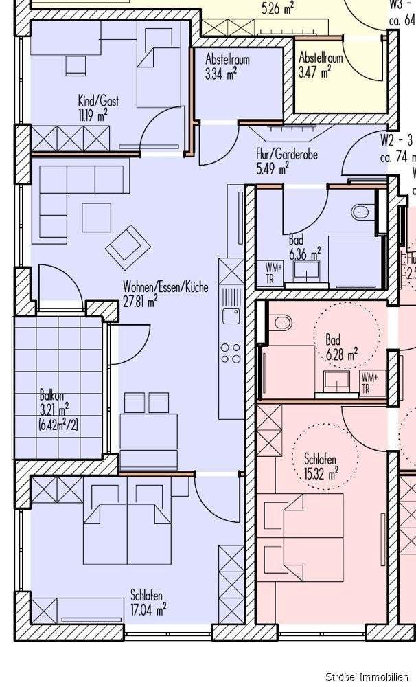 Immobilie in Schrozberg - Moderne 3-Zimmerwohnung in Schrozberg zu kaufen - KfW 55 - Bild 4