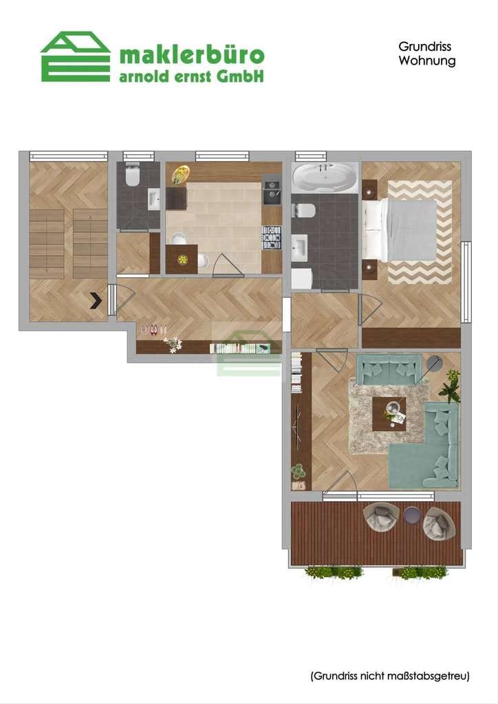 Immobilie in Schutterwald - 2-Zimmer-Wohnung mit Balkon in Schutterwald - sofort bezugsfrei - Bild 3