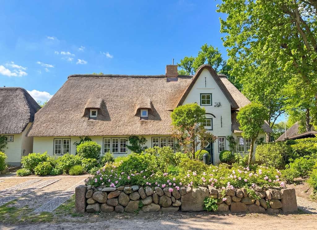 Immobilie in Nieblum - Historischer Traum in Weiß: Reetgedecktes Kapitänshaus im Herzen von Nieblum - Bild 0