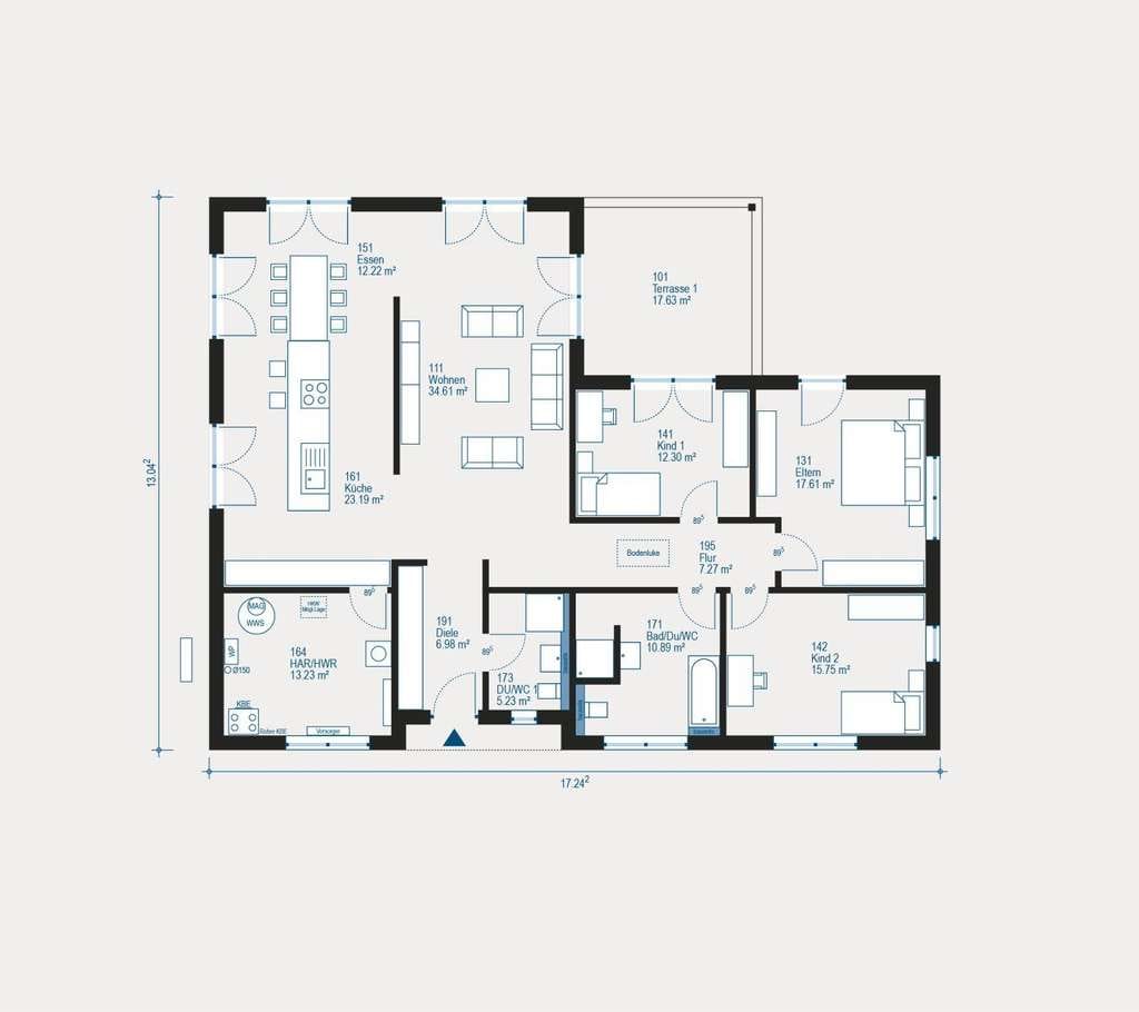 Immobilie in Leipheim - Großzügigkeit für die ganze Familie - Euer Bungalow Lifetime 7 voller Freiraum - Bild 1