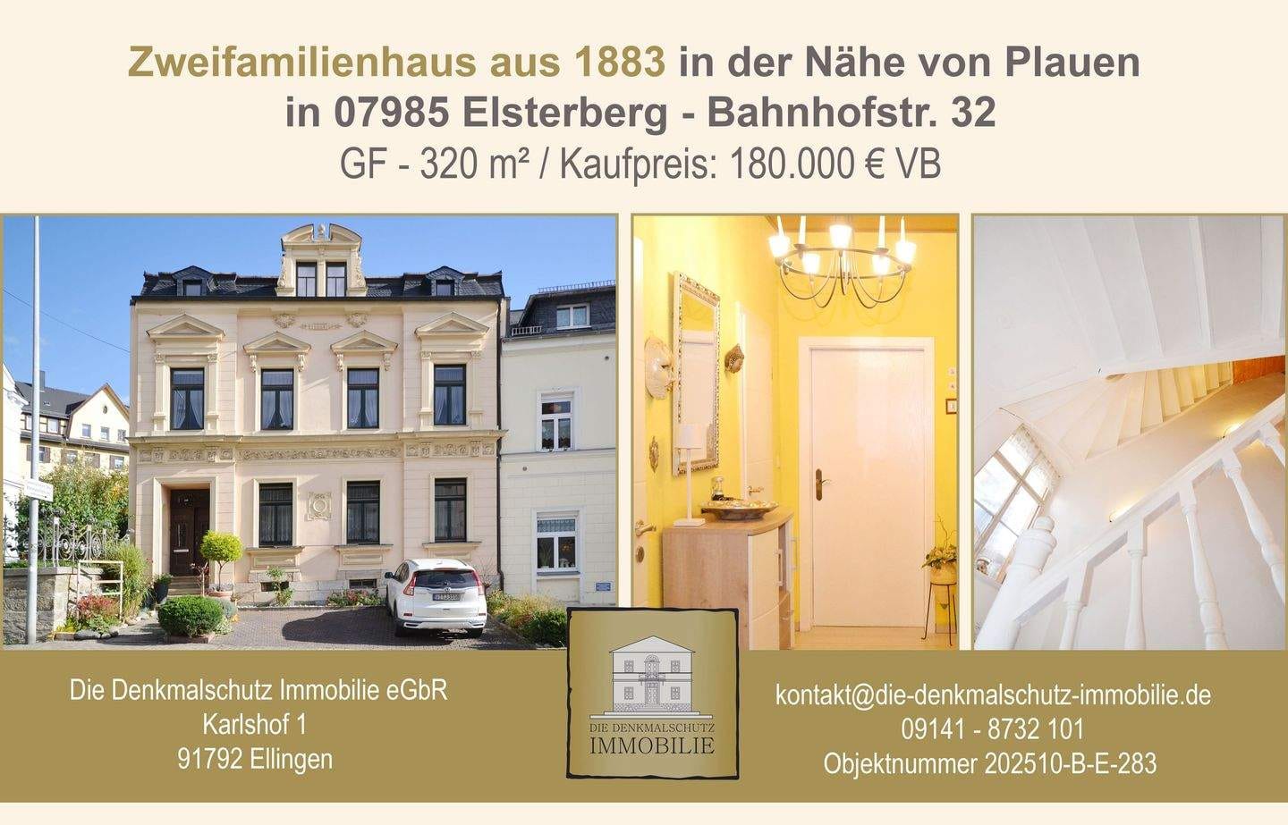 Immobilie in Elsterberg - Zweifamilienhaus aus 1883 in der Nähe von Plauen - Bild 0