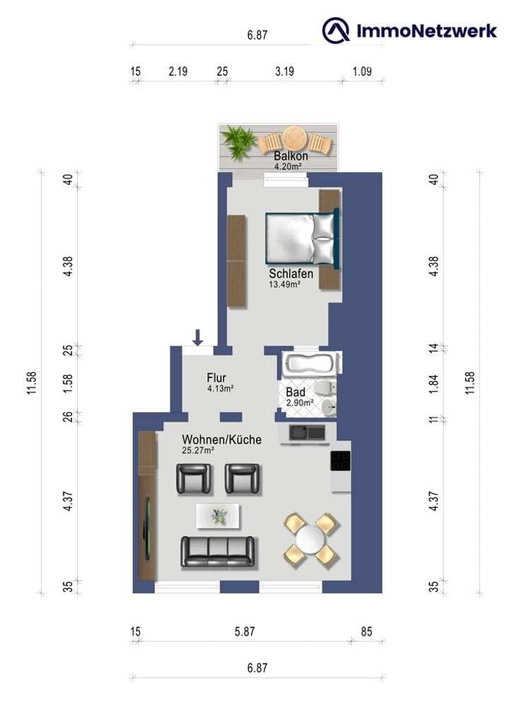 Immobilie in Saarbrücken - Zentral gelegene 2-Zimmerwohnung in SB Am Ludwigsberg - Bild 0