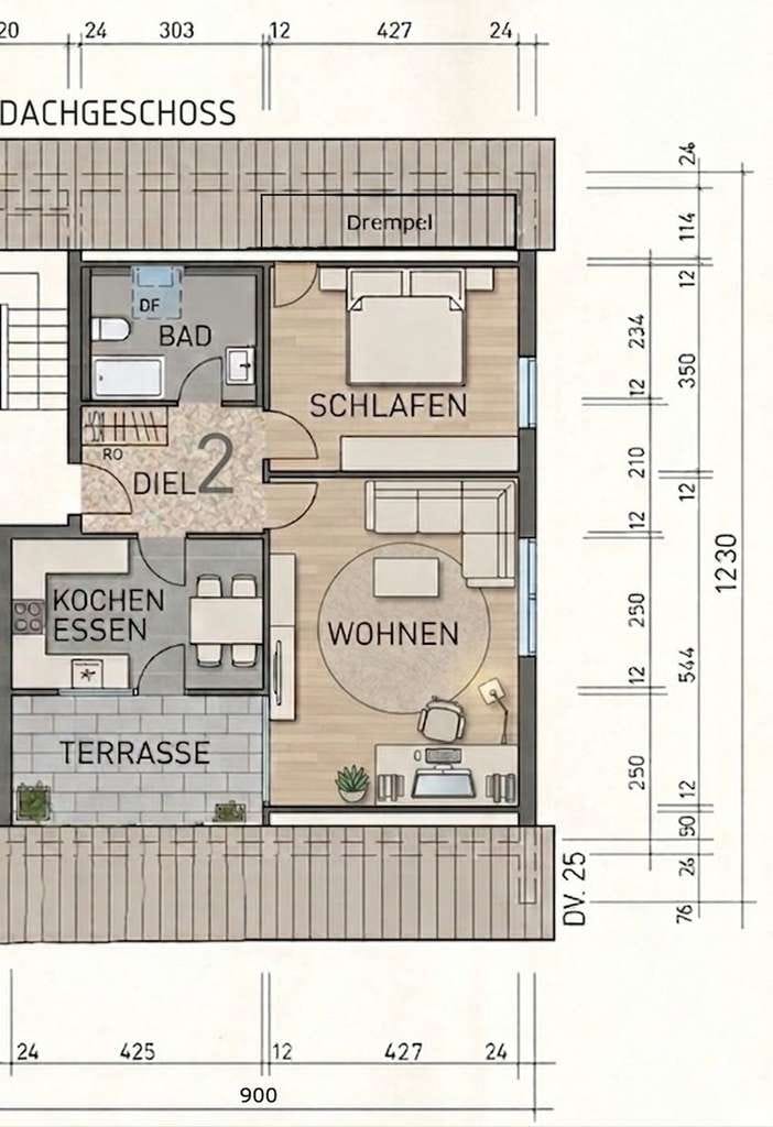 Immobilie in Baindt - 2,5-Zimmer-Dachgeschosswohnung in Baindt - komplett neu saniert - Alpenblick - Bild 1