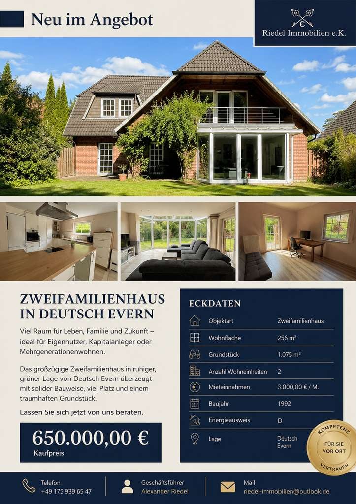 Immobilie in Deutsch Evern - Gepflegtes Zwei-Familienhaus sucht Investor oder große Familie - Bild 1
