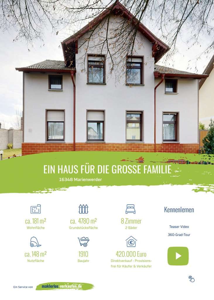 Immobilie in Marienwerder - Ein Haus für die ganze Familie + provisionsfrei + sofort zu haben! - Bild 0