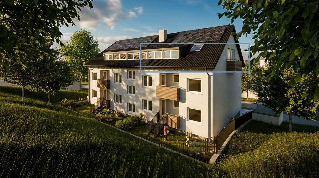 Immobilie in Merzhausen - Lichtdurchflutete 3-Zimmer-Wohnung im Dachgeschoss mit Balkon (EH70) - Bild 4