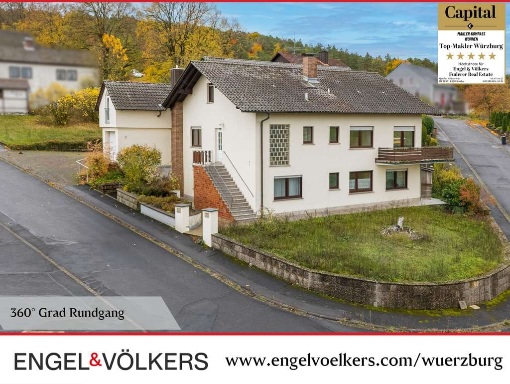 Immobilie in Eußenheim - Eigenbedarf oder Rendite: Mehrfamilienhaus plus Rohbauoption, Garten & Terrasse in Bühler-Eußenheim - Bild 0