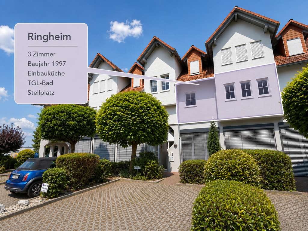 Immobilie in Großostheim - DIETZ: TIP-TOP 3-Zimmer-Eigentumswohnung mit Einbauküche, Stellplatz, TGL-Bad direkt in Ringheim! - Bild 0