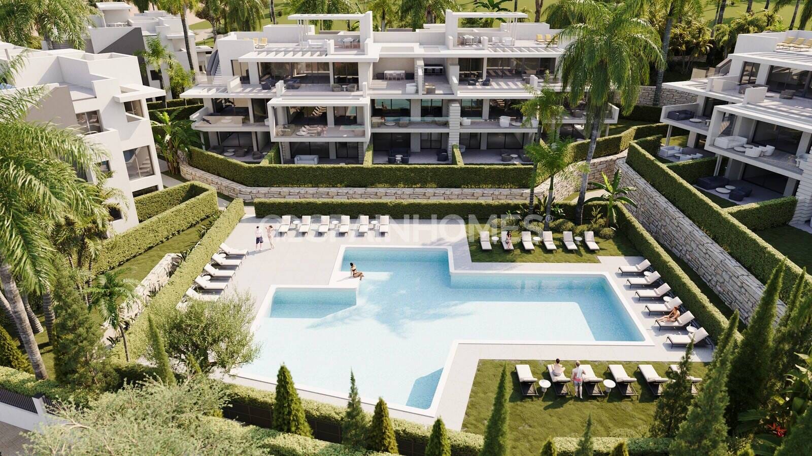 Immobilie in Ahlden - Bergblick-Wohnungen in einem Komplex in Strandnähe in Estepona Málaga - Bild 1