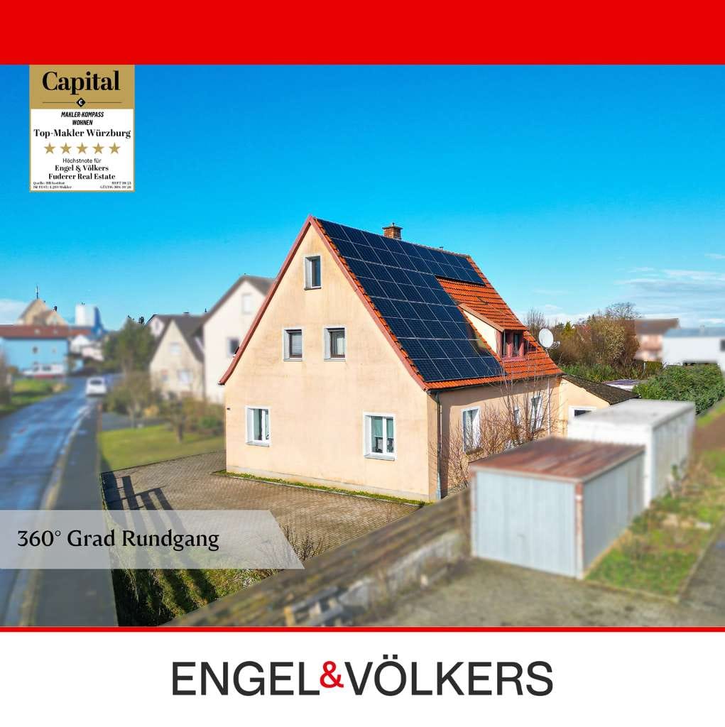Immobilie in Geroldshausen - Charmantes Einfamilienhaus mit großem Garten und zusätzlichem Baupotenzial - Bild 0