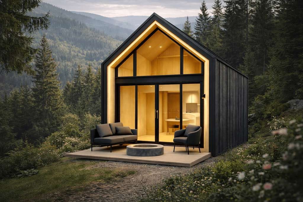 Immobilie in Höfen an der Enz - CHALET in 4 Größen:Kleines Haus im Schwarzwald ab 120.000 € inkl Infrastruktur (Pacht) - Bild 0