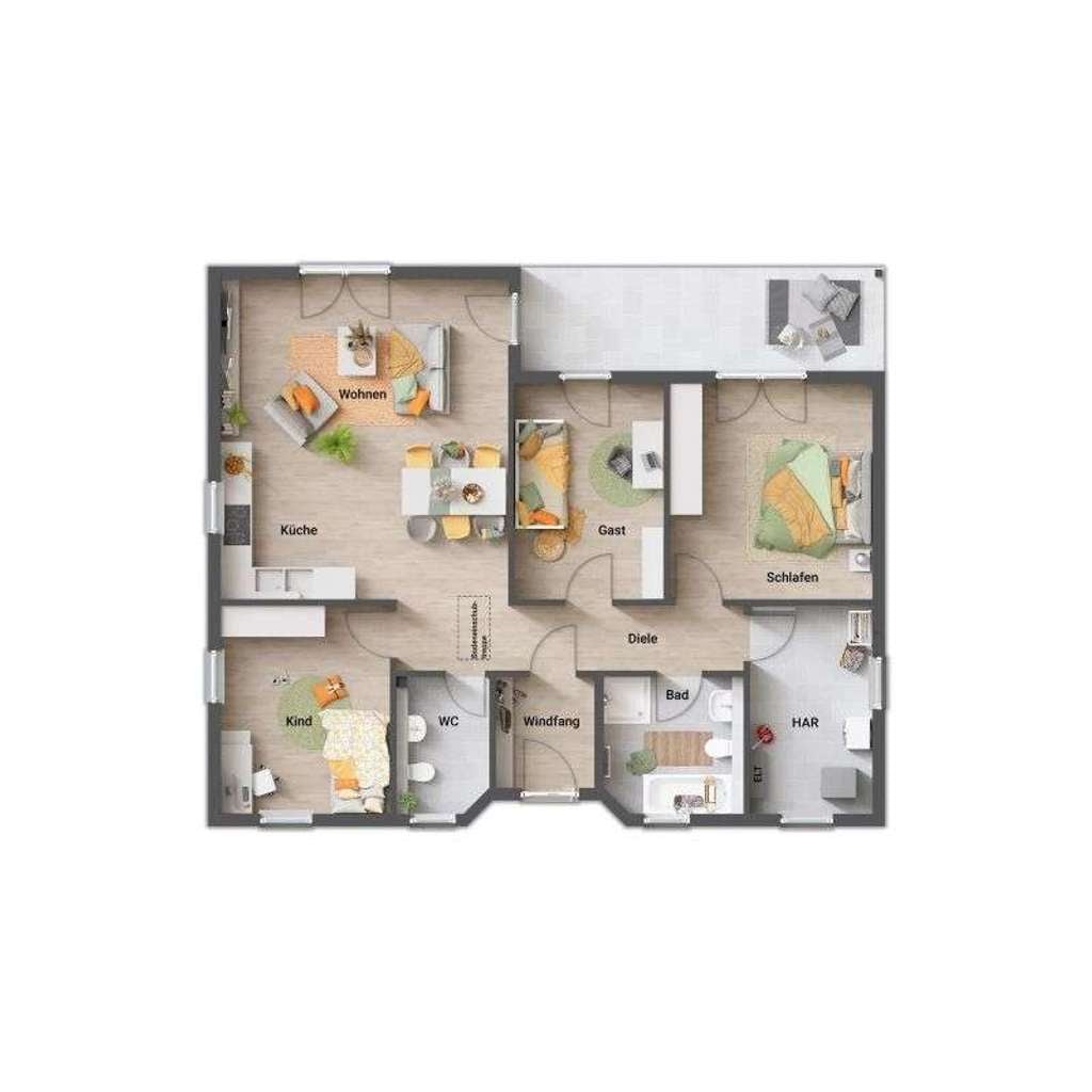 Immobilie in Drei Gleichen - Wohnen auf einer Ebene, eleganter Bungalow mit überdachten Terrassenbereich - Bild 3