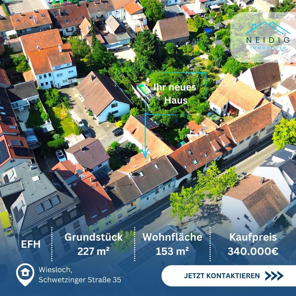 Immobilie in Wiesloch - Zentral in Wiesloch - Sanierungsbedürftiges Stadthaus - Bild 0