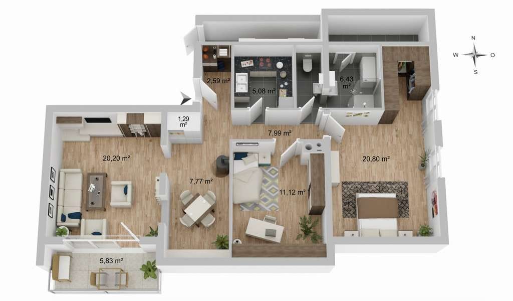 Immobilie in Kolbermoor - Bis zu 5% Rendite |  Dachgeschosswohnung mit Südbalkon und Garten in Kolbermoor - Bild 2