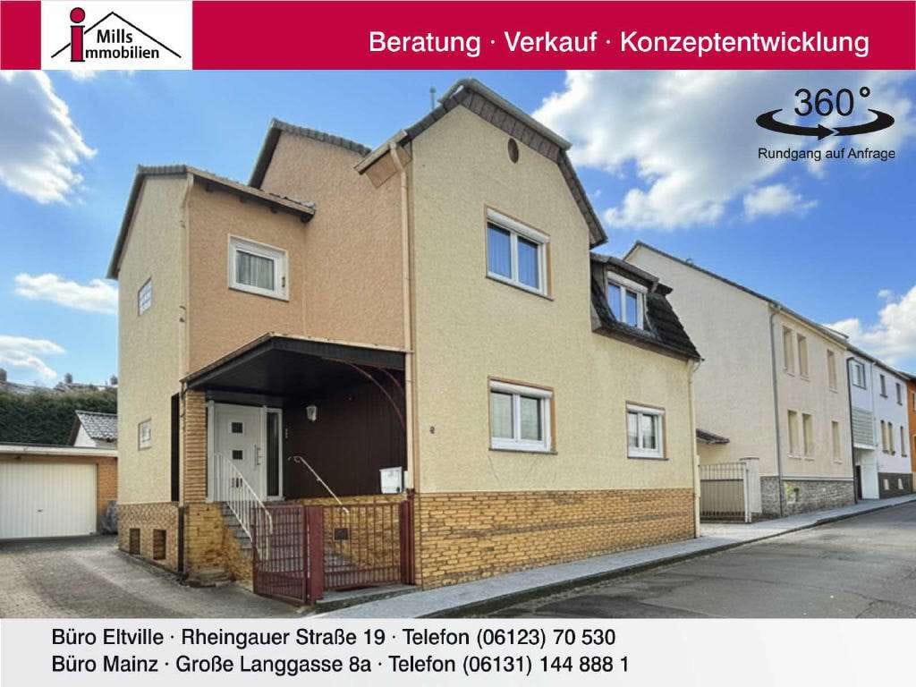 Immobilie in Kiedrich - Hübsches Wohnen in Kiedrich: 1-2 Familienhaus mit Hof, Garten und tollem Wintergarten - Bild 0