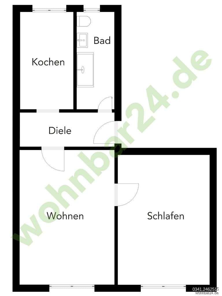 Immobilie in Neukieritzsch - [] neukieritzsch [] 2 raum im hochparterre [] toll saniertes bad [] einbauküche [] frei stehend [] - Bild 2