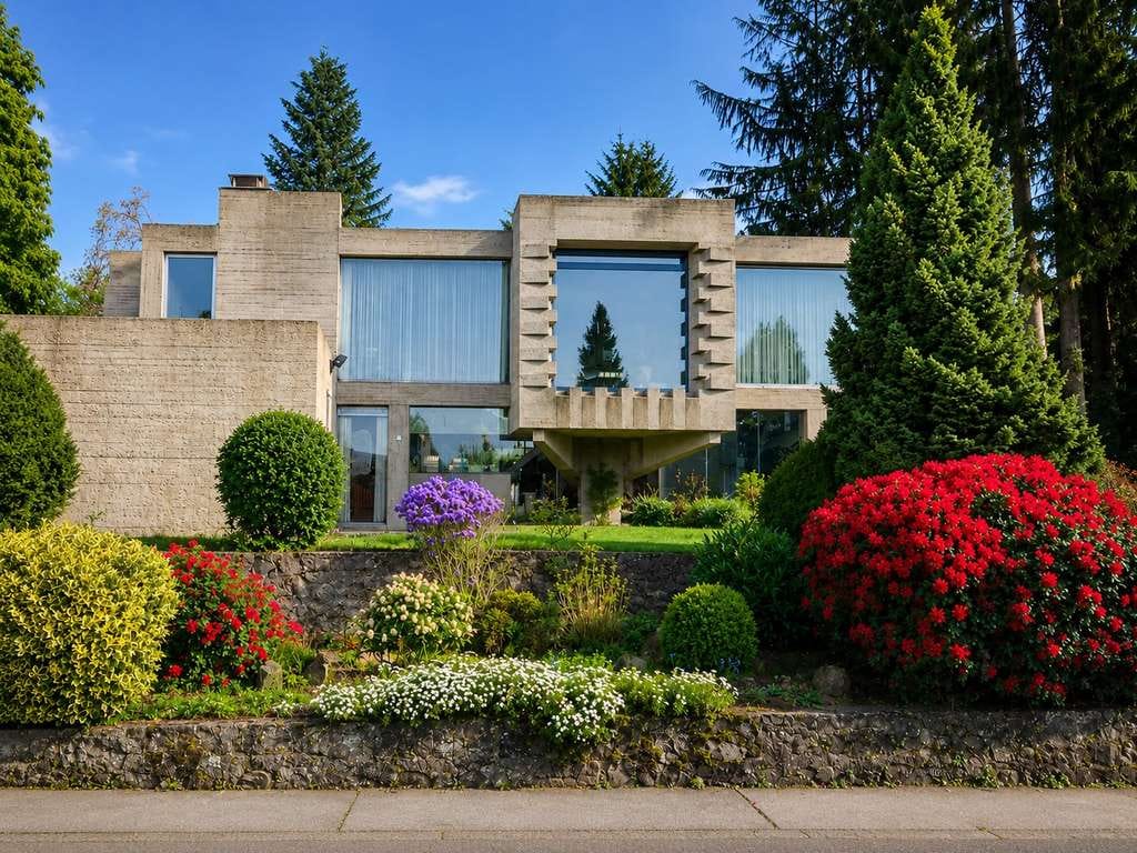 Immobilie in Hachenburg - Exklusive Bauhaus-Villa in außergewöhnlicher Betonarchitektur und Blick auf das Schloss - Bild 1