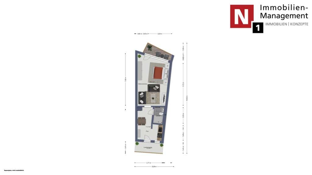 Immobilie in Kaiserslautern - 1-Zimmer-Appartement mit Balkon in zentraler Innenstadtlage - Bild 2