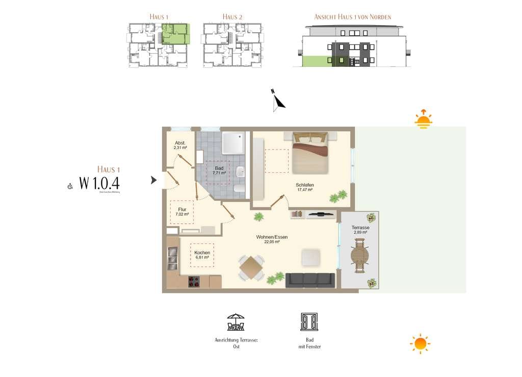 Immobilie in Rieden - Gemütliche 2-Zimmer-Neubauwohnung in Rieden-Zellerberg / W1.0.4 - Bild 4