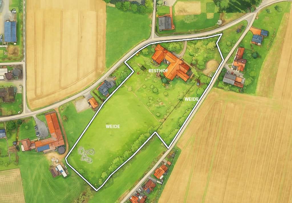 Immobilie in Minden - Pferdelieber aufgepasst - Hofstelle mit 2,4 ha Grundstück und Weideflächen in Minden-Aminghausen - Bild 1