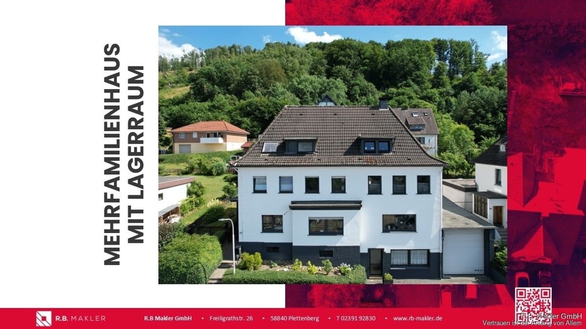 Immobilie in Plettenberg - R.B. Makler: Gepflegtes Mehrfamilienhaus mit 3 Wohneinheiten & Ladenlokal - Bild 0