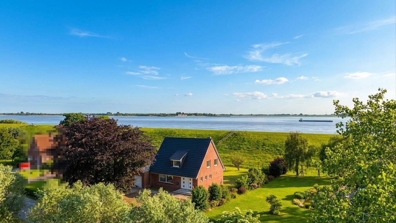 Immobilie in Kollmar - Einfamilienhaus in erster Deichlage direkt an der Elbe - Bild 0