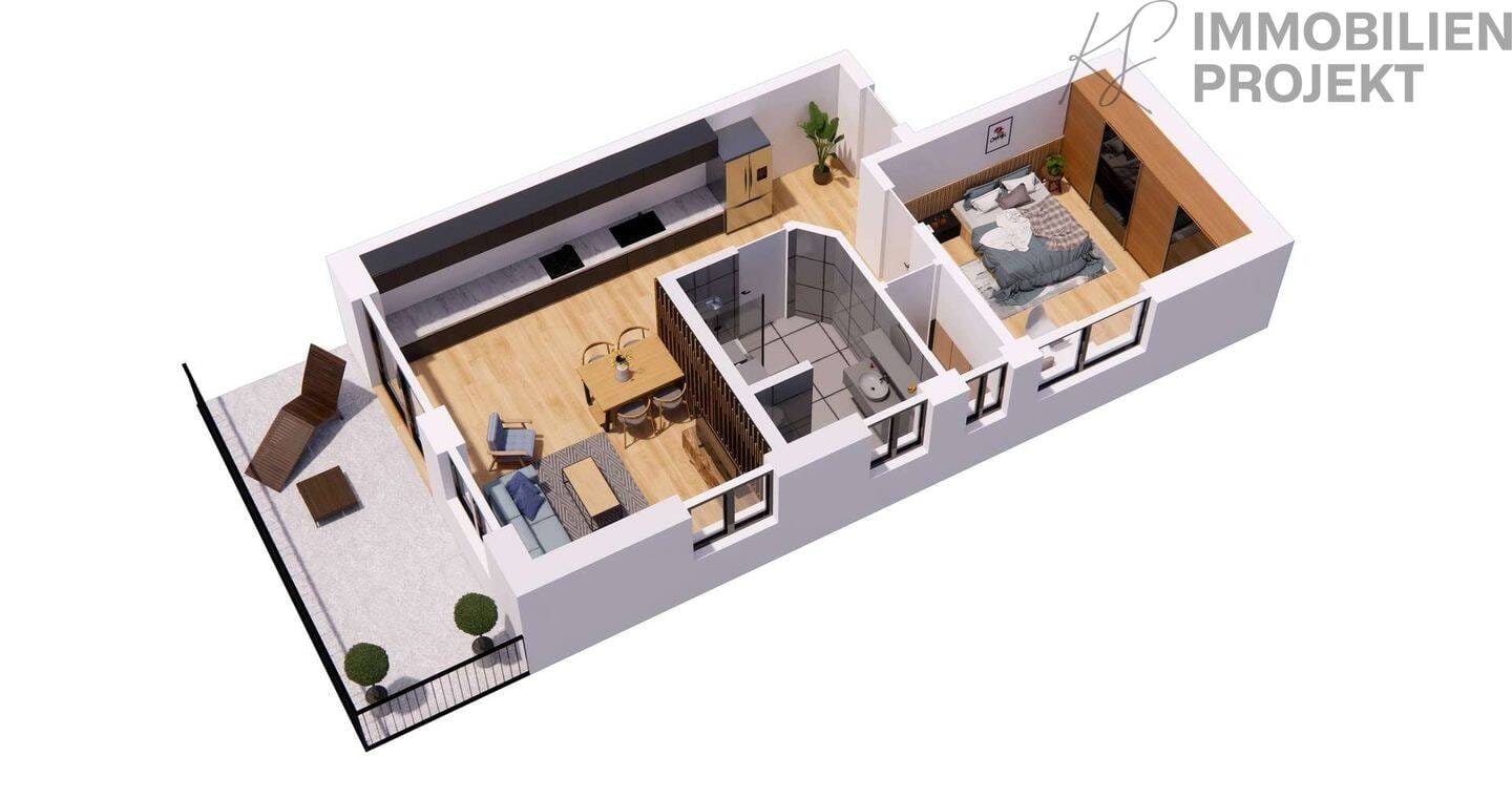 Immobilie in Goldkronach - Moderne 2-Zimmer-Wohnung mit großem Südbalkon - ideal für Paare & Best Ager - Bild 2