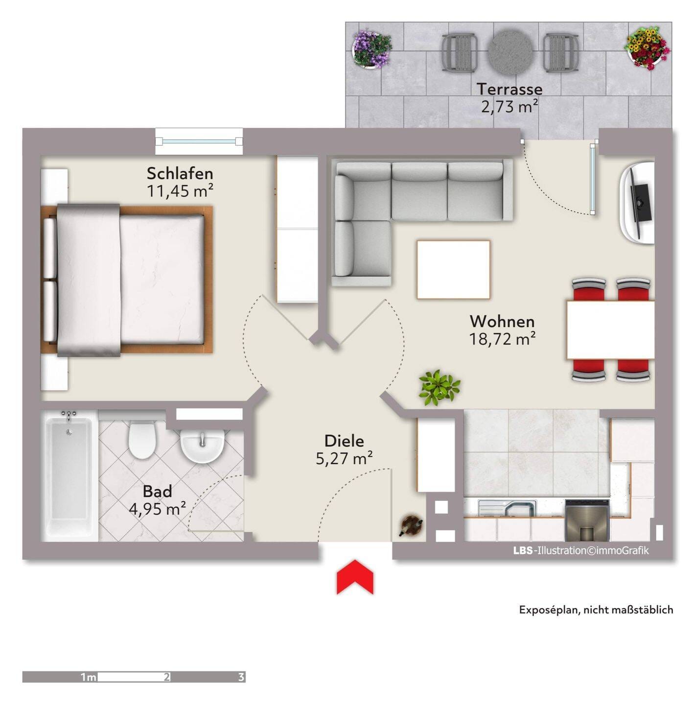 Immobilie in Bruckberg - Wunderschöne 2 Zimmer Wohnung - Bild 0