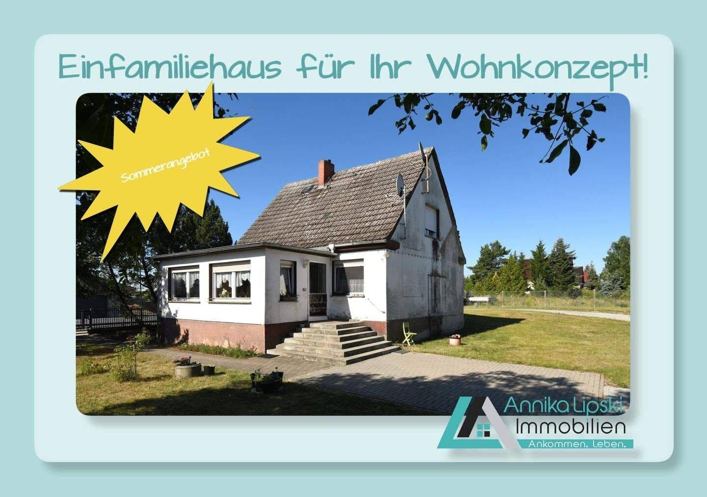 Immobilie in Gerswalde - Sommerangebot - Uckermark - Einfamilienhaus für eigene Wohngestaltung in Gerswalde - Bild 0