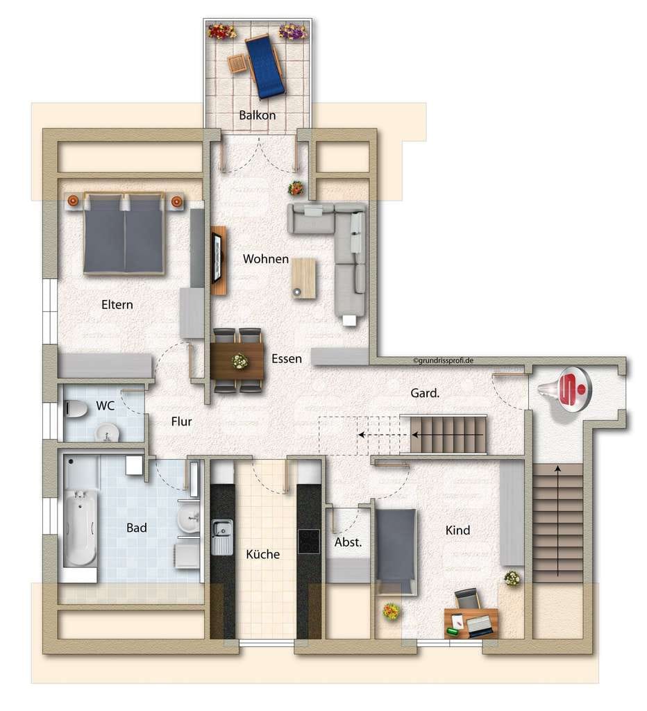 Immobilie in Uhingen - Attraktive 3-Zimmer-Wohnung mit großem Balkon und Ausbaupotenzial im Dachgeschoss, sofort beziehbar! - Bild 1