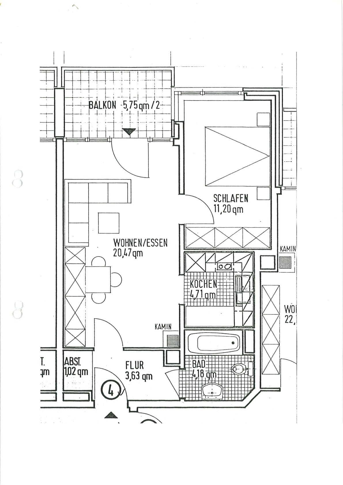 Immobilie in Stuhr - Vermietete 2-Zimmer-Wohnung mit Loggia & Stellplatz - Bild 3
