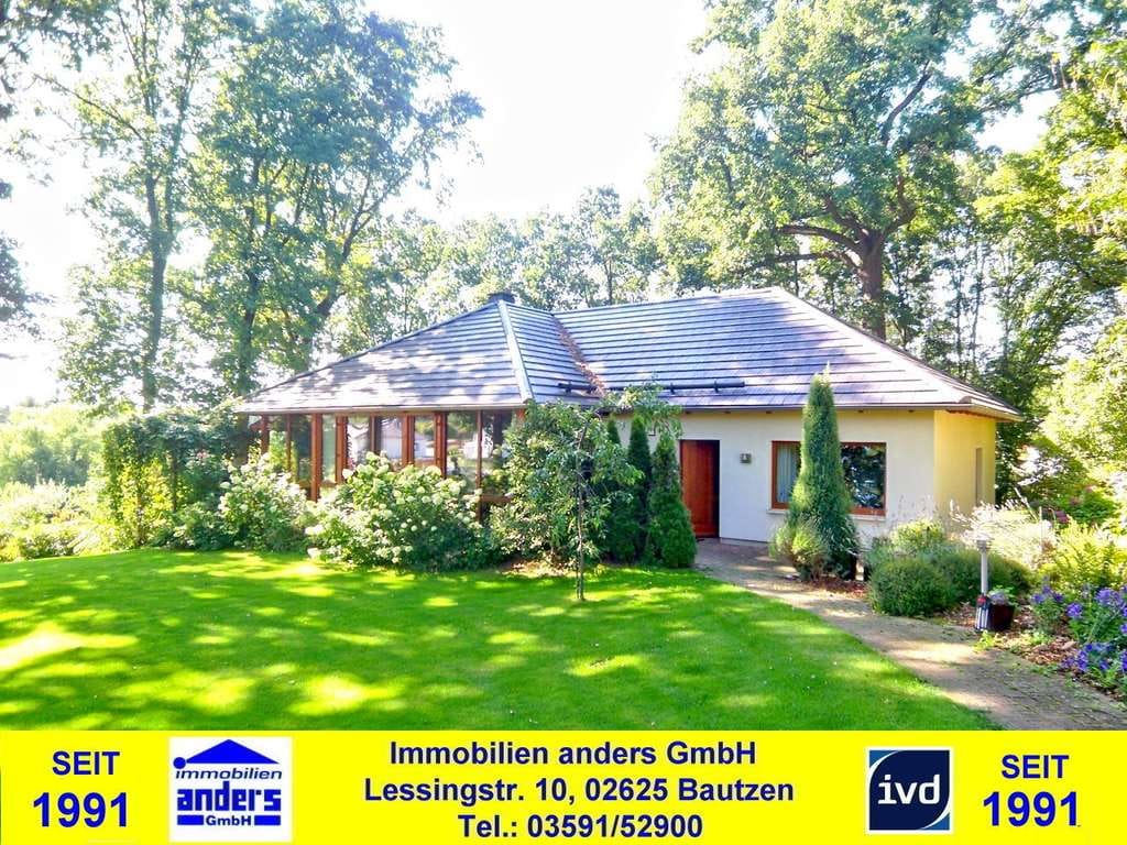 Immobilie in Obergurig - Hornja Hórka - Mod. EFH im Bungalowstil mit Terrasse - Bad m. Wanne u. Dusche - Kamin - EBK - Doppelcarp. - nahe BZ - Bild 0