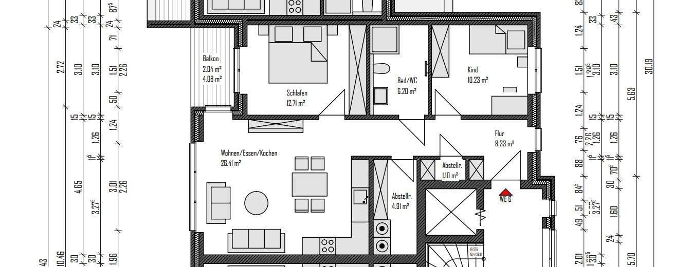 Immobilie in Großensee - `` Zentrumsnah ``, topmoderne, barrierefreie 3 Zimmer Wohnung mit Balkon `` provisionsfrei `` - Bild 1