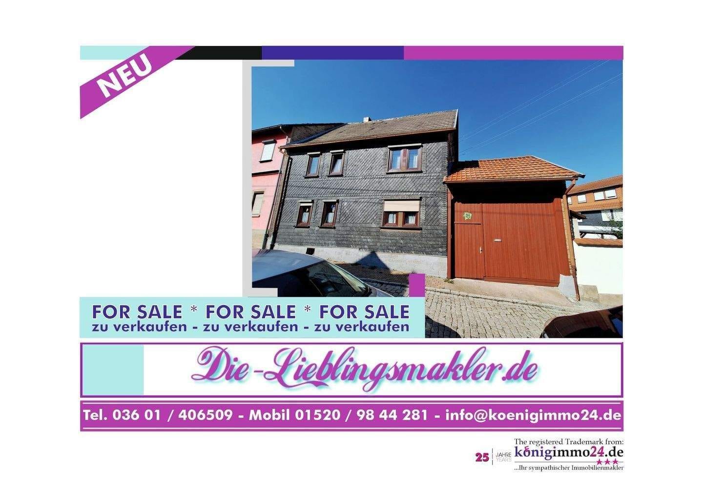 Immobilie in Vogtei - Provisionsfrei!!! mod.-bed. EFH mit Zufahrt, Hof, Garten, Scheune und Nebengelass in Oberdorla - Bild 0