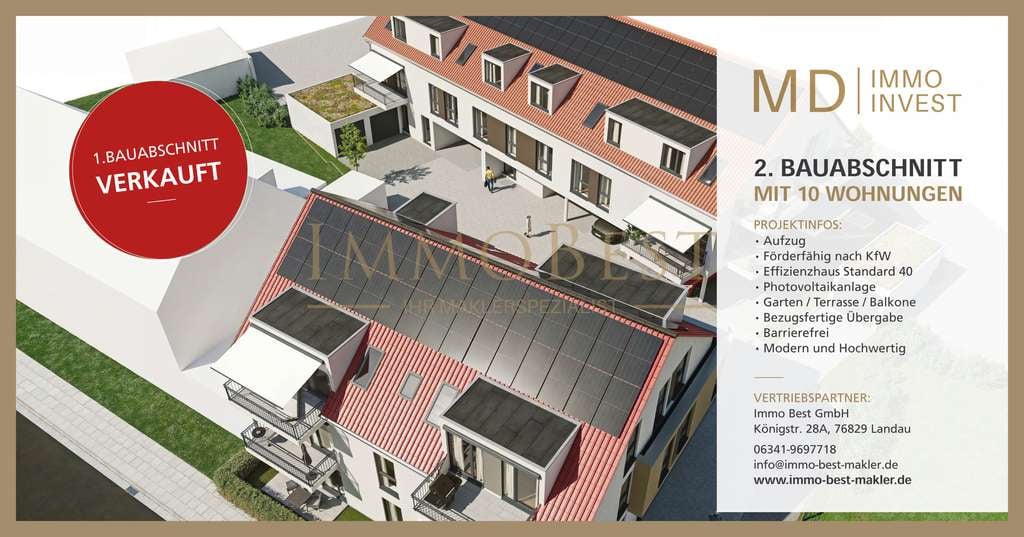Immobilie in Billigheim-Ingenheim - WE3-Neubau+KfW40+Aufzug+2xBalkone+Photovoltaikanlage - Bild 0
