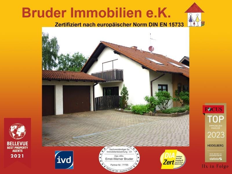 Immobilie in Reilingen - Reilingen: freistehendes EFH, 2 Bäder, 4 SZ, Doppel-Garage, Keller, FREI, keine K-Prov., - Bild 0