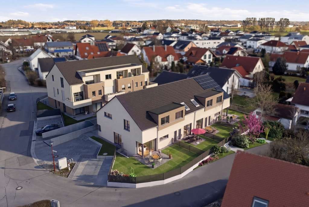 Immobilie in Bellenberg - Modernes Wohnen! Hochwertiges Neubau-Reiheneckhaus mit durchdachtem Grundriss und eigenem Garten - Bild 0