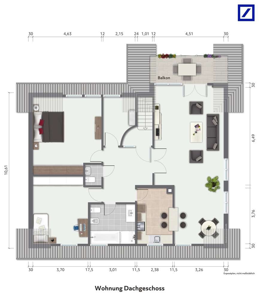 Immobilie in Scheuerfeld - vermietete Dachgeschosswohnung in Scheuerfeld
 - Bild 1