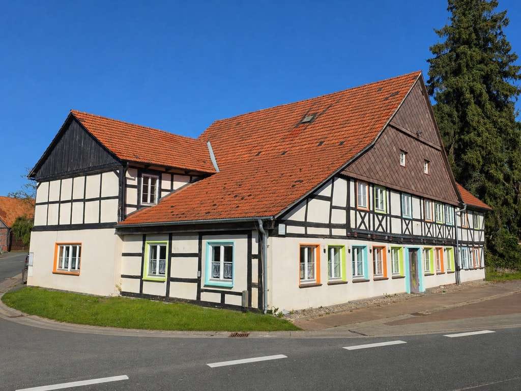 Immobilie in Halle - Großes Fachwerk-Anwesen für Wohnen und Gewerbe in Halle (Landkreis Holzminden) - Bild 1